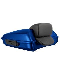 Hogworkz Legend Blue Razor Tour Pack Slim Backrest Black Hardware for Harley® FLH '97-'24
