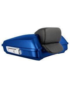 Hogworkz Legend Blue Razor Tour Pack Slim Backrest Chrome Hardware for Harley FLH '97-'24