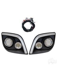 RHOX Golf Cart EZGO Express LED Headlights w/ Accent Lights & Bluetooth Control