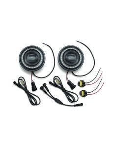 Kuryakyn 2467 Orbit Prism 4-1/2" LED Passing Lamps w/ Multi-Color Halo Harley