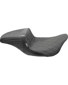 Le Pera LK-597DMGP Diamond Gripp Tape KickFlip Black Solo Seat Harley FLH 08-23