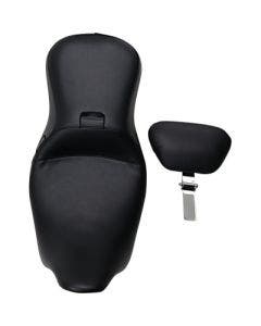Le Pera LK-997BR Black Smooth Stitch Outcast 2-Up Backrest Seat H-D FL 08-Up