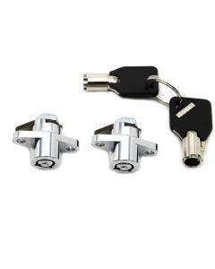 V-Twin 49-0729 Chrome Saddlebag Lock & Key Kit 93-13 Harley FLH/T Repl. 53710-93