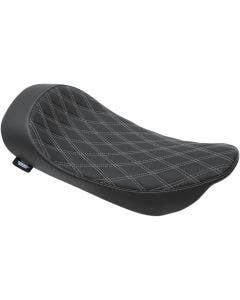 Drag Specialties Silver Double Diamond Stitch Low Pro Solo Seat 99-07 Harley FLH