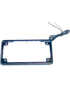 Custom Dynamics Chrome Flat Horizonal Motorcycle Plate Frame w/ LED Illumination