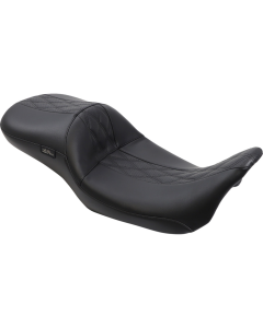 Le Pera Maverick DLL Black HR Inlay Perforated DD Seat for Harley 08-23 FLH/Touring