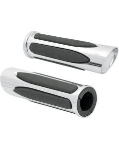 Arlen Ness Deep Cut Chrome Comfort Hand Grips M-1052 Honda Kawasaki Yamaha | M-1052