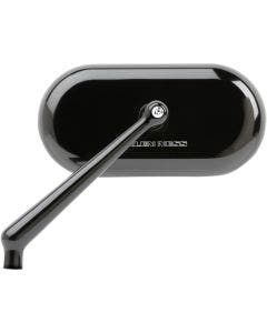 Arlen Ness 13-170 Black Forged Oval Left Hand Short Stem Billet Mirror Universal