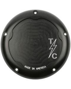Thrashin Supply Black 5 Hole Derby Cover Dished Harley M8 Touring 17-Up