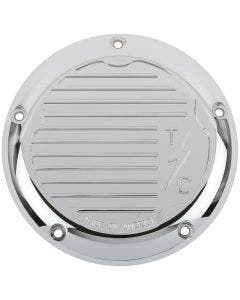 Thrashin Supply Chrome 5 Hole Derby Cover Finned Harley M8 Touring 17-Up