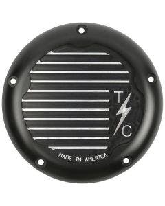 Thrashin Supply Black 5 Hole Derby Cover Finned Harley M8 Touring 17-Up