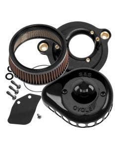 S&S 170-0436 Black Stealth Mini Teardrop Air Cleaner 17-18 Harley Touring M8