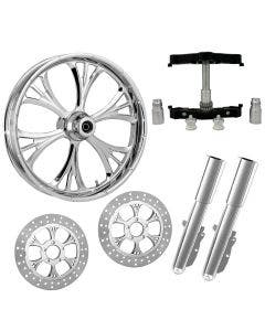 Majestic Chrome 23" Wheel Tire Dual Rotors Raked Triple Trees Lowers & Sliders