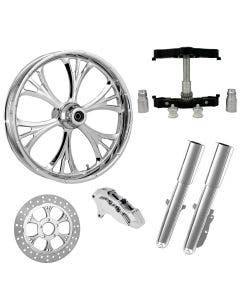 Majestic Chrome 23" Wheel Tire Single Side Raked Triple Trees Lowers & Sliders