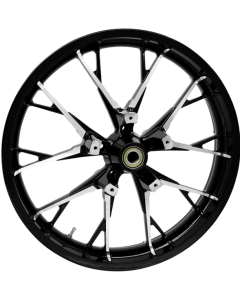Coastal Moto Black Cut Marlin Precision Cast 3D 21" Wheel & Tire Package for Harley 00-23