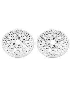 DNA High Polished Mesh Single Front  & Rear 11.5 Disc Rotors Harley Softail Dyna XL | M-RT-2162