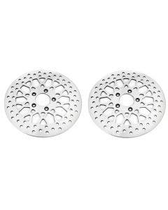 DNA Mesh Polished Dual Front 11.8 Disc Rotors Harley Touring 08-13 (Pair) | M-RT-1160