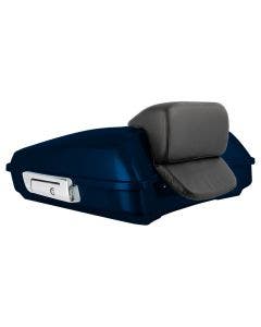 Hogworkz Midnight Blue Razor Tour Pack Slim Backrest Chrome Hardware for Harley FLH '97-'24
