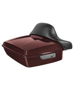 Hogworkz Midnight Crimson Chopped Tour Pack Full Backrest Chrome Hardware for Harley FLH '97-'24