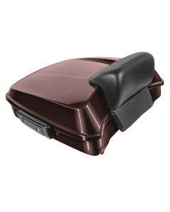Hogworkz Midnight Crimson Chopped Tour Pack w/ Slim Backrest Black Hardware for Harley FLH '97-'24