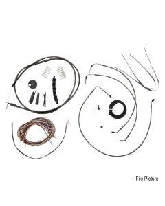 La Choppers Midnight Complete Cable Brake Line Kit Mini Apes Harley Softail 18-Up