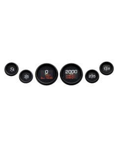 Dakota Digital Black MLX-8604-K Plug-In 6 LED Gauge Cluster Harley FLH/T 04-13