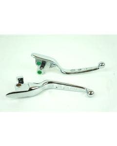 Mid USA Chrome 4-Hole Levers 15-17 Harley Softail w/ Cable Clutch Repl. 36700104