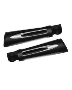 Arlen Ness 06-472 Black Deep Cut Billet Male Mount Footpegs Harley Models