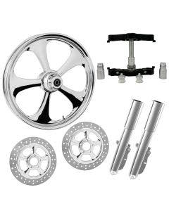 Nitro Chrome 23" Wheel Tire Dual Rotors w/ Raked Triple Trees Lowers & Sliders