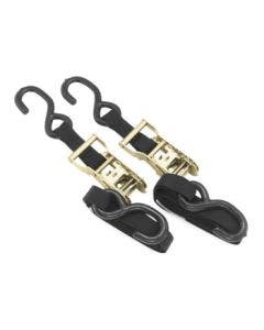 BikeMaster 10-0524 Black 1" x 66" Ratchet Hook Tie Downs Motorcycle ATV Trailer