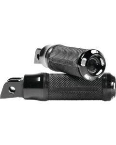 Performance Machine Black Cut Driver Apex Footpegs Harley M8 Softails 18-20
