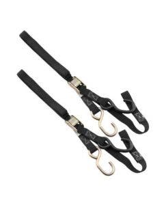 BikeMaster 100514 Black 1" x 72" Integrated Soft Hook Tie Downs Motorcycle ATV