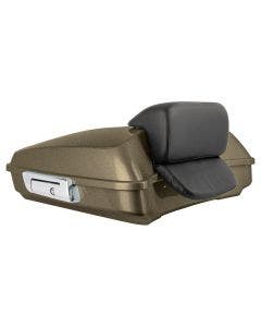 Hogworkz Olive Gold Razor Tour Pack Slim Backrest Chrome Hardware for Harley FLH '97-'24