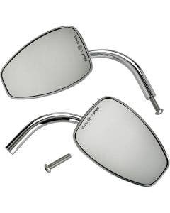 Biltwell 6504-400-532 Chrome Perch Mount Teardrop Utility Mirrors Harley Metric