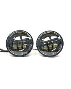 New 4-1/2" 4.5" LED Projector Daymaker Style Black Passing Lamps for Harley Touring Models