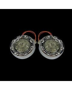 Custom Dynamics ProBeam Chrome Bullet Ringz Amber White LED Front Turn Signals JAE