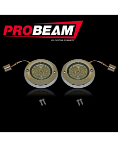 Chrome PROBEAM® LED Flat Bezel Front Turn Signals Amber White Dynamic Ringz