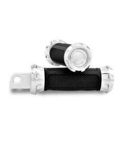 Performance Machine PM Chrome Overdrive Male Mount Foot Pegs for Harley Pair