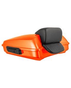 Hogworkz Performance Orange Razor Tour Pack Slim Backrest Black Hardware for Harley® FLH '97-'24