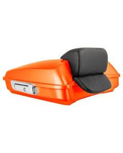 Hogworkz Performance Orange Razor Tour Pack Slim Backrest Chrome Hardware for Harley FLH '97-'24
