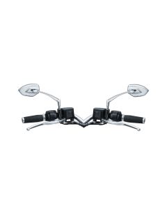 Kuryakyn 1962 Phantom Convex Glass Chrome Mirrors Pair Harley & Metric