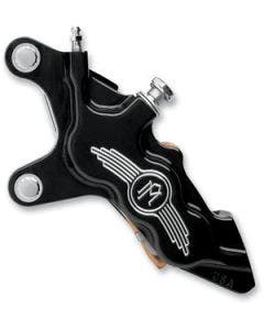 Performance Machine Front Left 6-Piston Black Contrast Brake Caliper Harley 11.5 0051-2909-BM