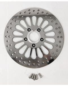DNA Polished Super Spoke Single Front 11.5 Disc Rotor Harley Softail XL Dyna
