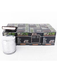 HiFloFiltro HF171C Set of 8 Chrome High Performance Oil Filter 99-Up Harley