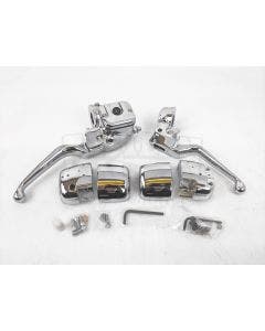 Chrome Dual Disc Handlebar Controls 11/16 Bore 96-06 Harley Road King XL Dyna