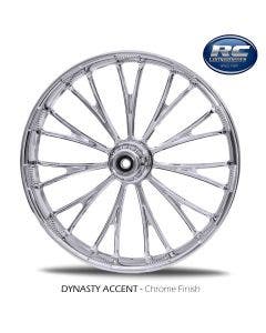 RC Components Dynasty Accent Chrome Wheel & Tire Package for Harley Models 
