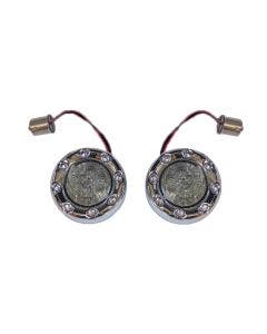 Custom Dynamics PRObeam Chrome Bullet Ringz 1156 Rear LED Turn Signal Smoke Lens