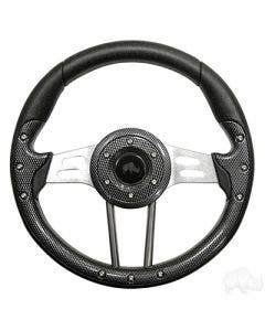 RHOX Golf Cart 13" Steering Wheel Aviator 4 Carbon Fiber Grip Aluminum Spokes 