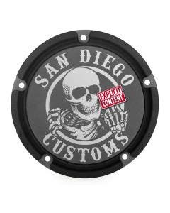 San Diego Customs P-DC001BLK Ripper Black Stealth Derby Cover 99-17 Harley Twin Cam