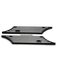 Hogworkz 93-'13 Black Cut Straight Edge Harley Touring Saddlebag Latch Covers